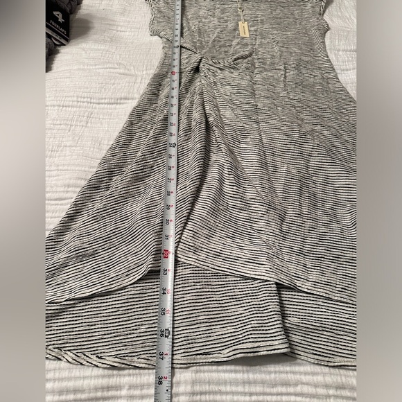 Max Studio Stripe Knit Cap Sleeve Asymmetrical Dress - NWT - Size L - Picture 11 of 11